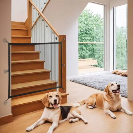 Adjustable dog gate indoor safety barrier for pets